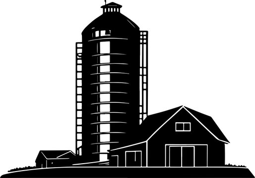 recommend clip art: Rural barn storage or grain silo icon isolated on white background