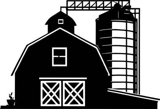 recommend clip art: Rural barn storage or grain silo icon isolated on white background