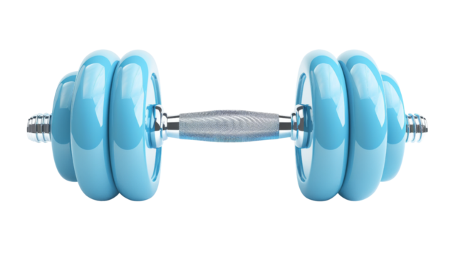 Blue dumbbell weights - Powered by Adobe