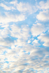 Stunning Altocumulus Clouds Lined Up on Bright Blue Sky - obrazy, fototapety, plakaty