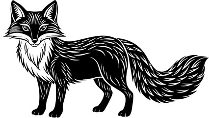black and white fox