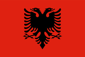 Albania national flag, Vector Illustration - obrazy, fototapety, plakaty