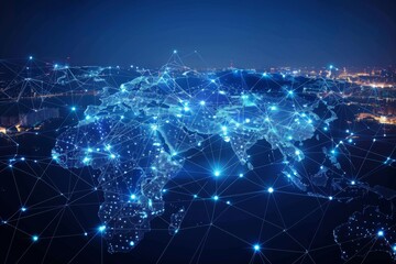 Digital Map of Asian Network Technology created with Generative AI