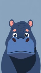 Naklejka premium Hippopotamus cool character background for HD wallpaper