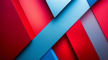 A geometrical backdrop/ screensaver/ background, blue and red abstract design