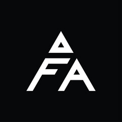 triangular logo monogram forming the letters "a" and "f".