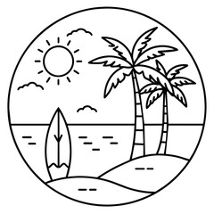 illustration of a tropical island