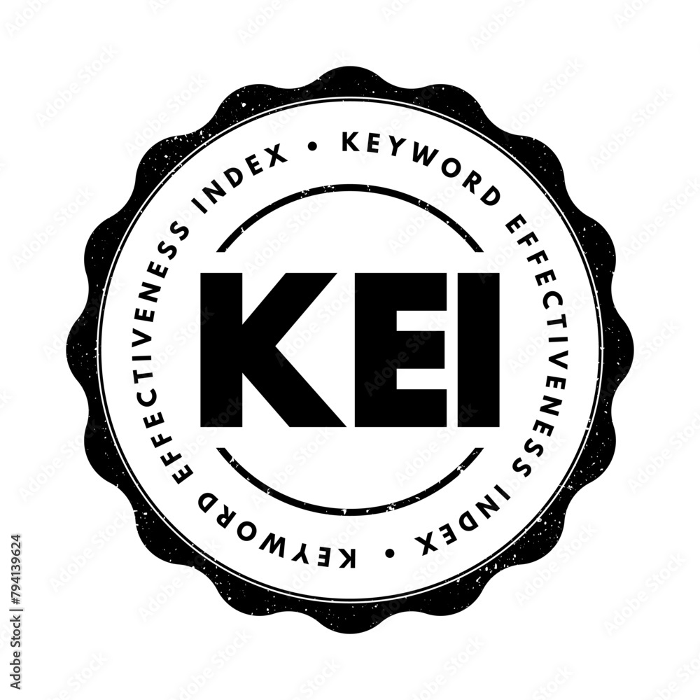Poster kei keyword effectiveness index - compares the count result with the number of competing web pages t