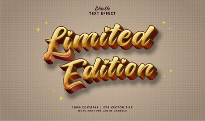 Limited Edition Editable Text Effect 3d Gold Old Style