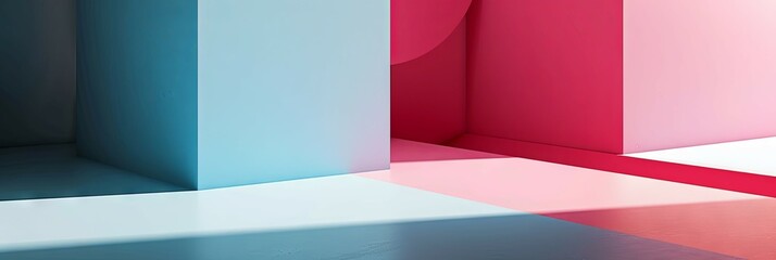Vibrant Geometric Abstract Minimalist Backdrop with Copy Space for Branding and Product Displays