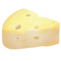 Watercolor piece of cheese