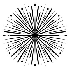 Vector illustration of an abstract line sunburst in a retro vintage style.






