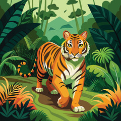 Tiger vector art. Animals vector art