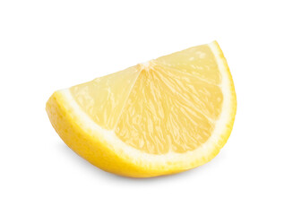 Citrus fruit. Slice of fresh lemon isolated on white