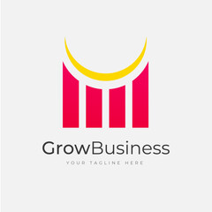 Grow Business logo design template - Arrow icon