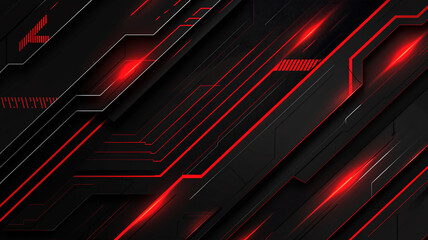 Red abstract lines and shapes on a black background backdrop