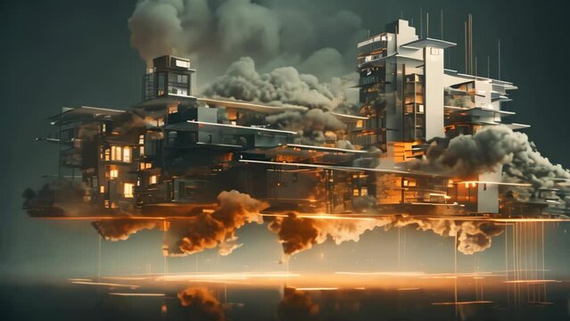 flying island Footage 4K