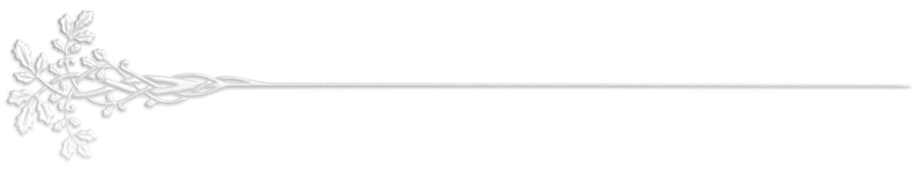 Art Deco ornament with oak leaves, white. Art Deco style illustration creating a border with oak leaves that look like a plaster ornament.