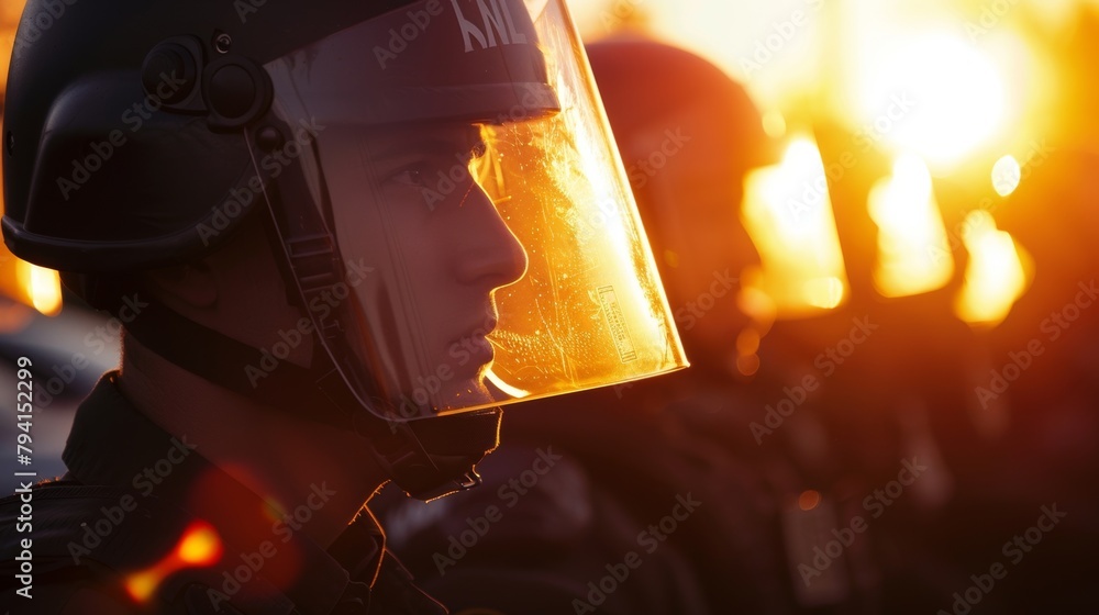 Poster a group of officers trained in crowd psychology and behavior able to identify and address potential 