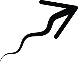 Cute linear hand drawn arrow icon. Funny vector black and white arrow icon. Isolated monochrome doodle arrow icon for various projects.