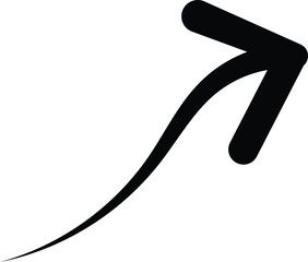 Cute linear hand drawn arrow icon. Funny vector black and white arrow icon. Isolated monochrome doodle arrow icon for various projects.