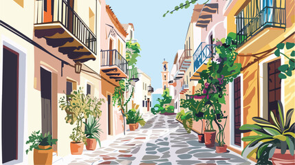 Fototapeta na wymiar Beautiful street in Chania Crete island Greece. Hand