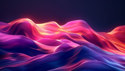 3D abstract wavy background with modern gradient colors. Motion sound wave. Vector illustration for banner, flyer, brochure, booklet, presentation or websites design. - obrazy, fototapety, plakaty