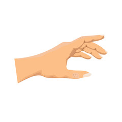 Human hand reaches out