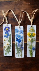 pressed flower bookmarks