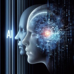 AI Digital Brain Concept for Machine Learning