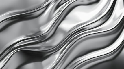 abstract metallic background with wavy texture shiny silver surface luxury design