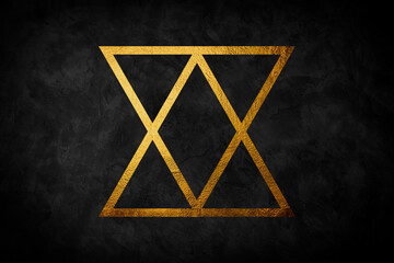 Abstract black and gold triangles background.