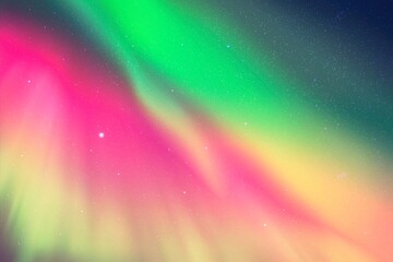 Colorful polar lights. Purple green aurora borealis. Night starry sky