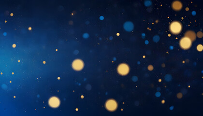 Fototapeta na wymiar Background with Dark blue and gold particle, Christmas background with gold stars and sparkling, Christmas Golden light shine particles bokeh on navy blue background. Generative AI