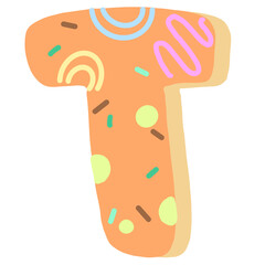 Donut icing latters, font of donuts. Bakery sweet alphabet. Letters and numbers. Donut alphabet .