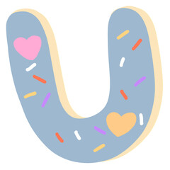 Donut icing latters, font of donuts. Bakery sweet alphabet. Letters and numbers. Donut alphabet .