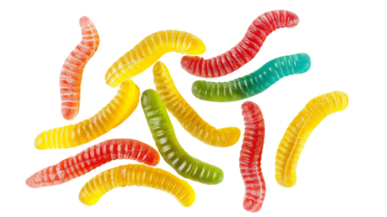 Falling sour gummy worms