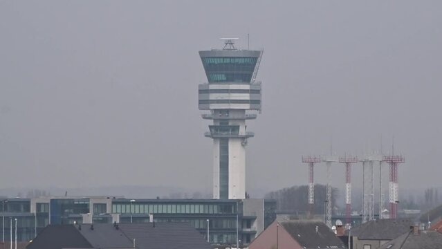 Airport Control Tower at International Major Airport
