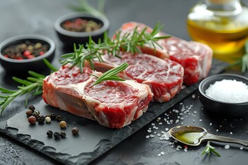 Refined Raw Lamb Chops with Rosemary and Sea Salt