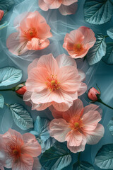 Obraz premium A decorative pillow design featuring watercolor flowers, their edges soft and colors naturally diffu