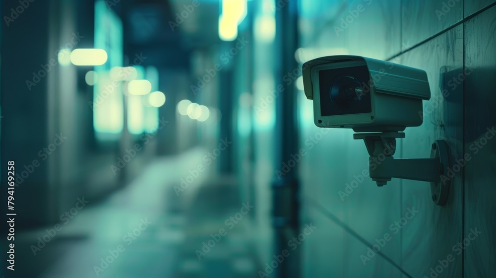 Poster a surveillance camera footage showing suious activity and behavior emphasizing the role of surveilla