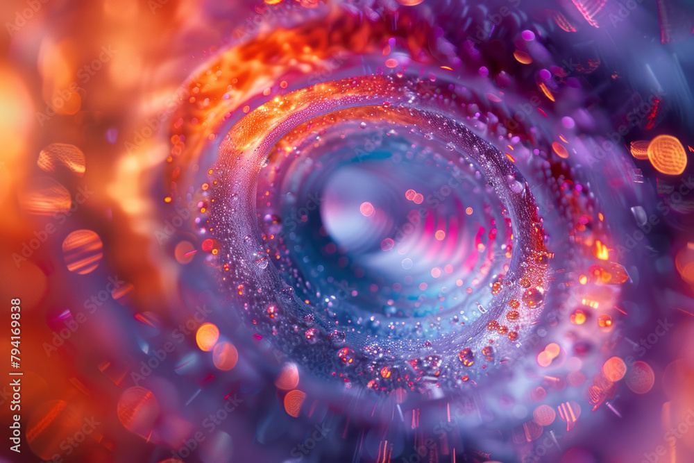 Poster A digital display featuring a virtual vortex of colors that continuously swirl, pulling the observer