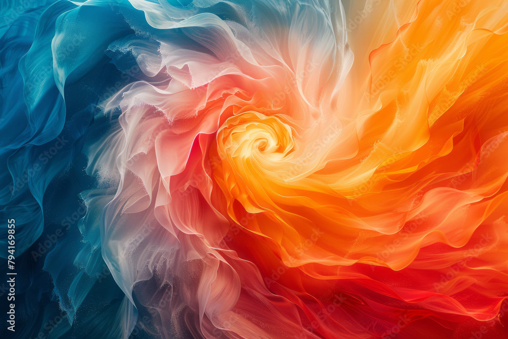 Aufkleber A digital display featuring a virtual vortex of colors that continuously swirl, pulling the observer