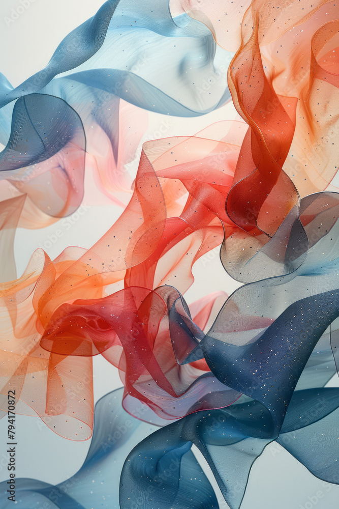 Aufkleber a fashion design sketchbook where the fabric patterns are painted with watercolors to suggest softne
