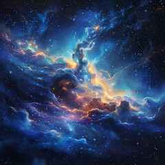 Fototapeta premium Milky Way Symphony A Celestial Tapestry of Stars - Light and Nebulae