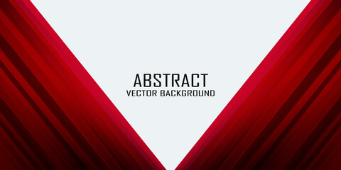 Modern 3D red and white vector geometric abstract background overlay layer on light space. Cutout style concept of graphic design element for web banner, flyer, card or brochure cover.