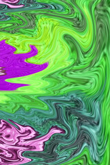 Illustration of vivid multi-color flowing oil paints texture for abstract backdrop