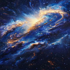 Fototapeta premium Milky Way Symphony A Celestial Tapestry of Stars - Light and Nebulae