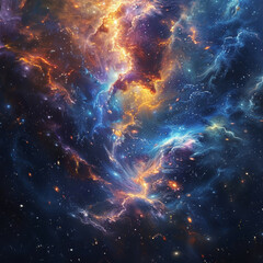 Milky Way Symphony A Celestial Tapestry of Stars - Light and Nebulae