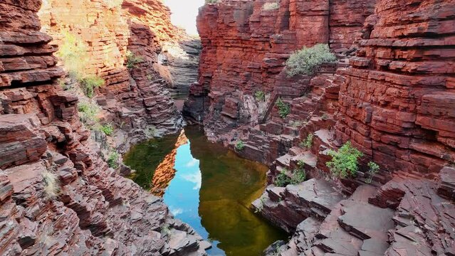 Reflections, Joffre Gorge, Karijini National Park, Western Australia, Australia, Pacific